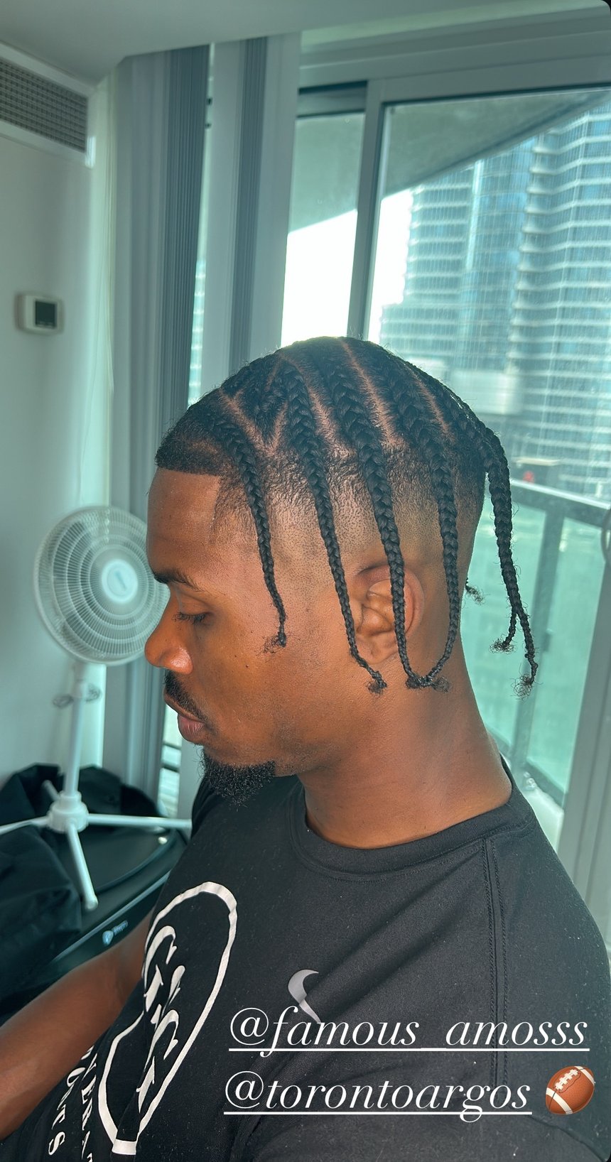 Braids by Suchall Blends, story tagged @famous_amosss (Toronto Argonauts)